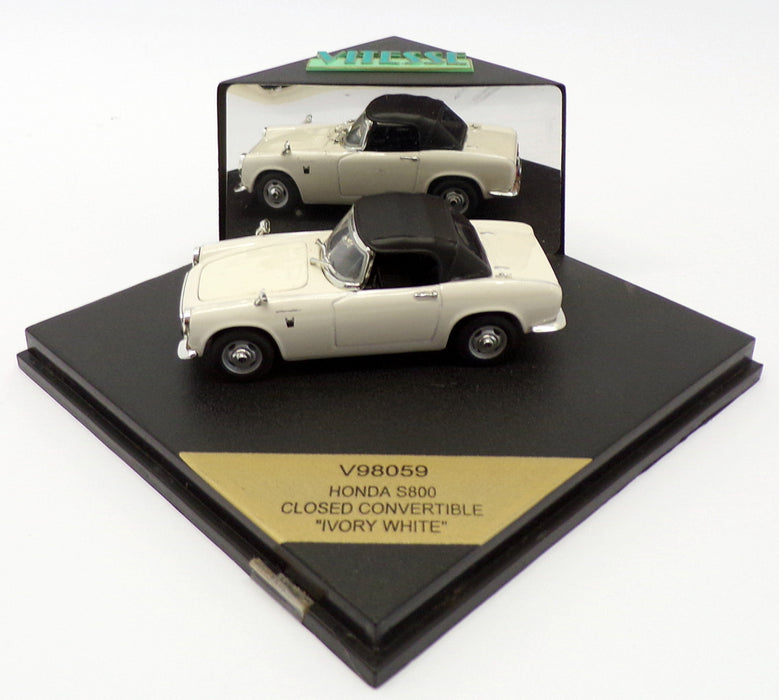 Vitesse 1/43 Scale V98059 - Honda S800 Closed Convertible - Ivory White