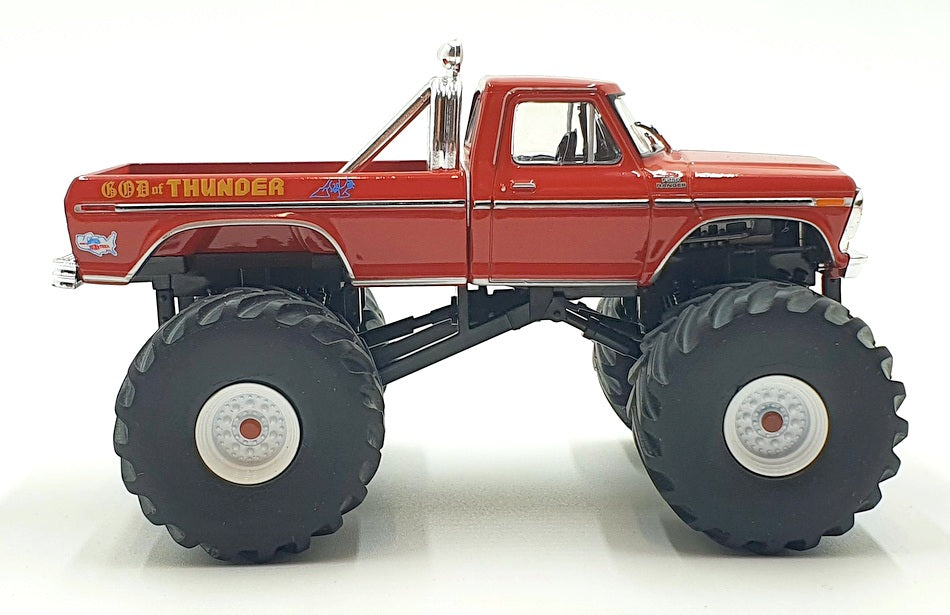 Greenlight 1/43 Scale 88042 - 1979 Ford F-250 Truck God Of Thunder - Red