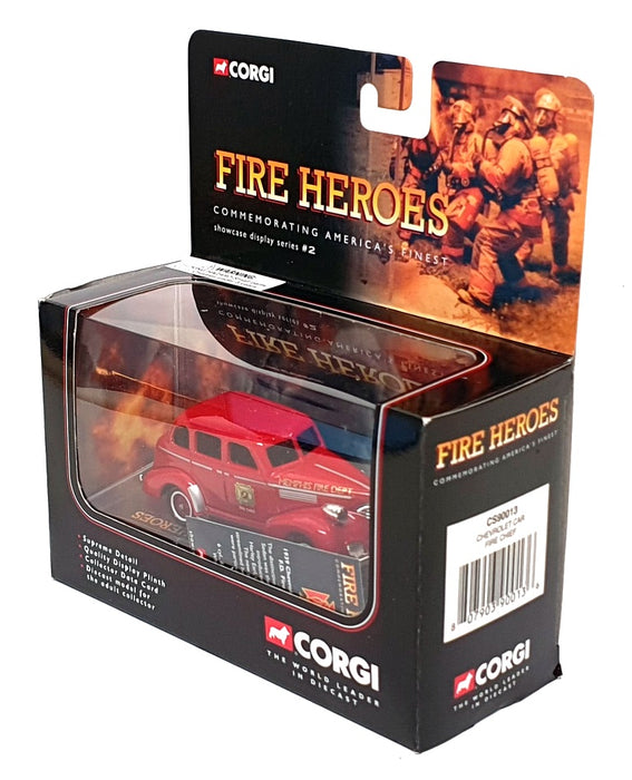 Corgi 9cm Long Diecast CS90013 - Chevrolet Fire Chief Car - Red