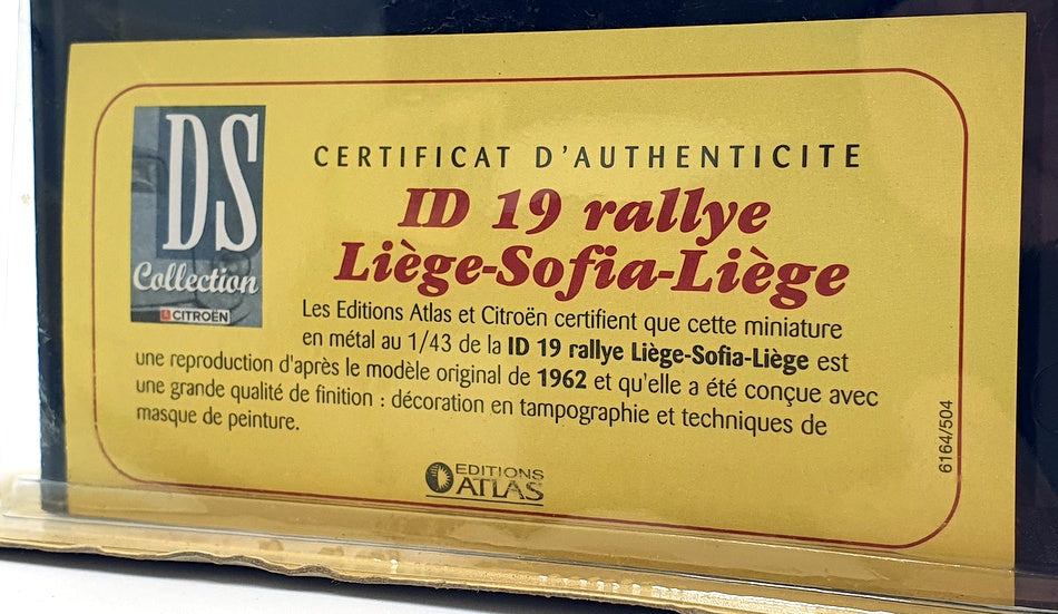Atlas Editions 1/43 Scale 6164/504 - Citroen ID 19 - #28 Liege-Sofia Rally