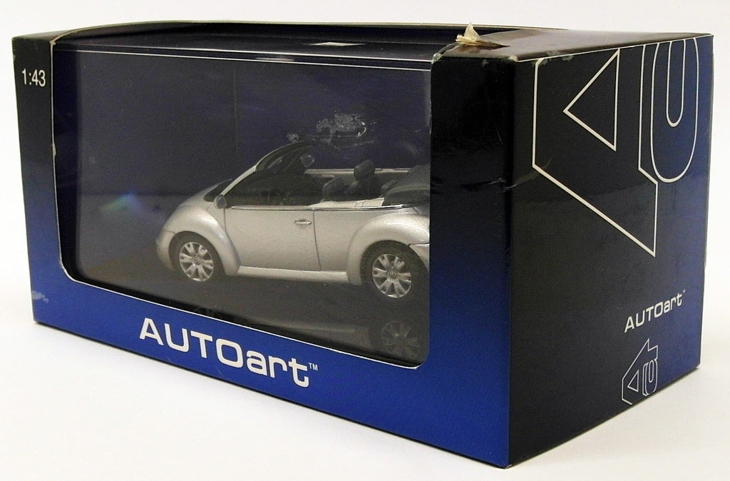 Autoart 1/43 Scale 59758 - VW New Beetle Cabrio - Metallic Reflex Silver