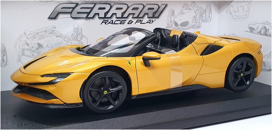 Burago 1/18 Scale Diecast 18-16016 - Ferrari SF90 Spider - Gold