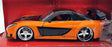 Jada 1/24 Scale - 30732 - Fast & Furious - Han's Mazda RX-7 - Orange/Black