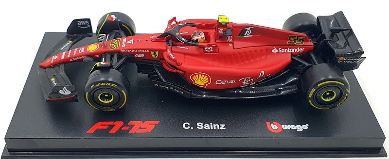 Burago 1/43 Scale 18-36831 - F1 Ferrari F1-75 2022 Carlos Sainz #55