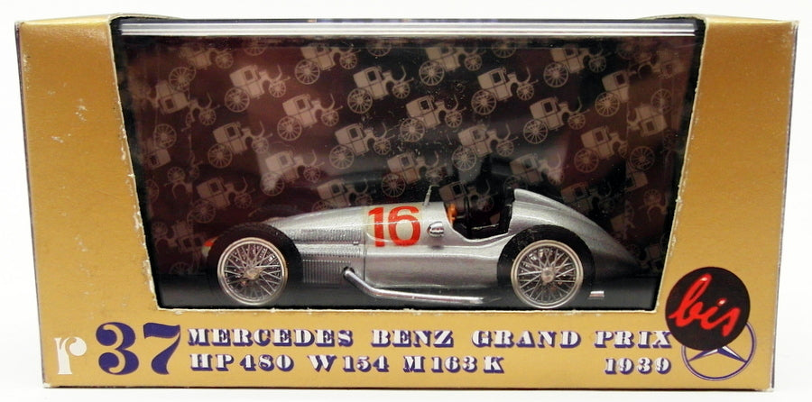Brumm 1/43 Scale Model Car R37 - GP Mercedes Benz #16 - Silver