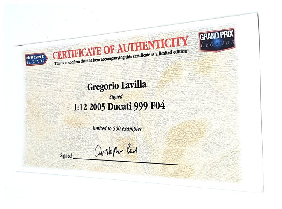 Minichamps 1/12 Scale 122 052236 - Ducati 999F04 Lavilla 2005 SIGNED