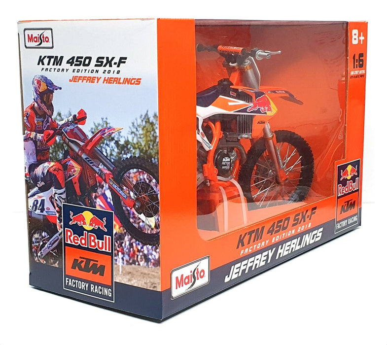 Maisto 1/6 Scale 32228 - KTM 450 SX-F Red Bull #84 Jeffrey Herlings