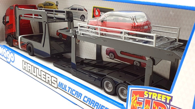 Burago 1/43 Scale #18 31462 - Volvo FH16 Multicar Carrier With Range Rover