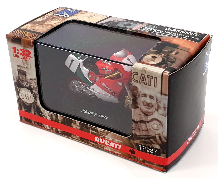 Newray 1/32 Scale 06036 - 1984 Ducati 750F1 Motorcycle - Red/Green