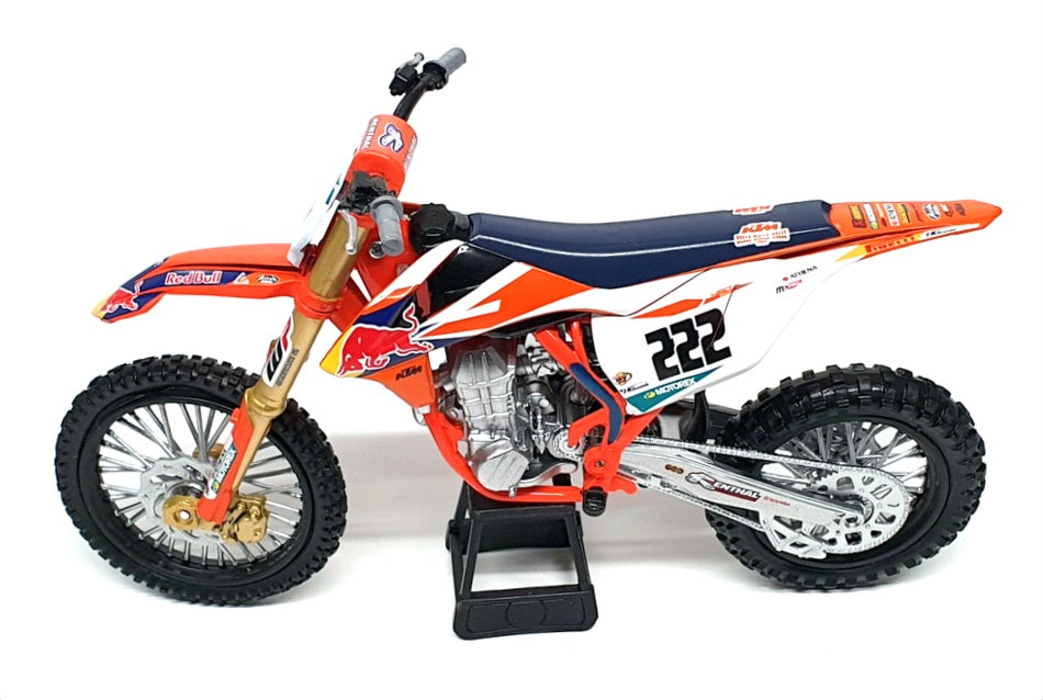 New Ray 1/10 Scale 58123 - KTM 450 SX-F Motorbike #222 Tony Cairoli