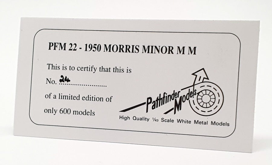 Pathfinder Models 1/43 Scale PFM22 - 1950 Morris Minor MM - Maroon - number 1