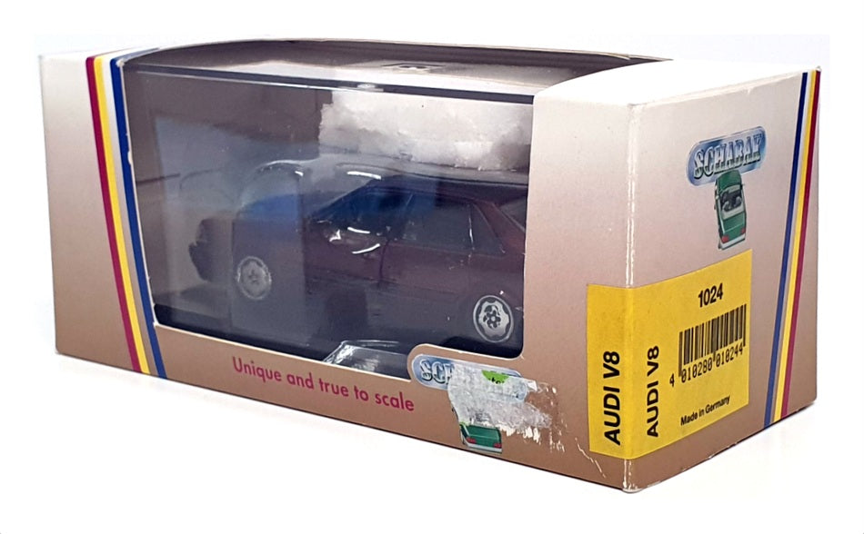 Schabak 1/43 Scale Diecast 1024 - Audi V8 - Burgundy