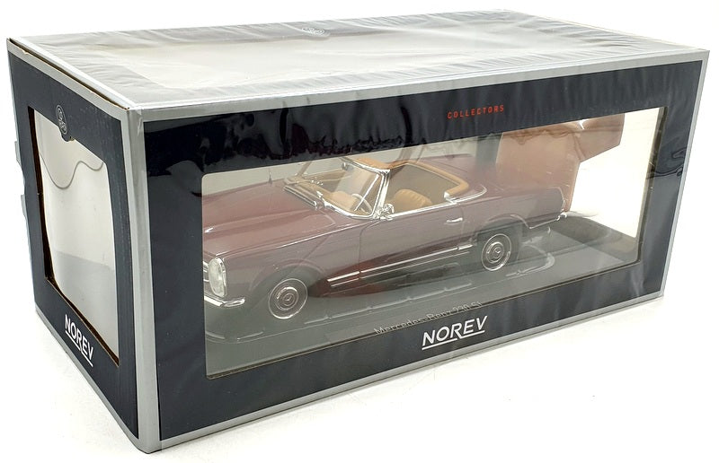 Norev 1/18 Scale 183766 - Mercedes-Benz 230 SL 1963 - Dark Red