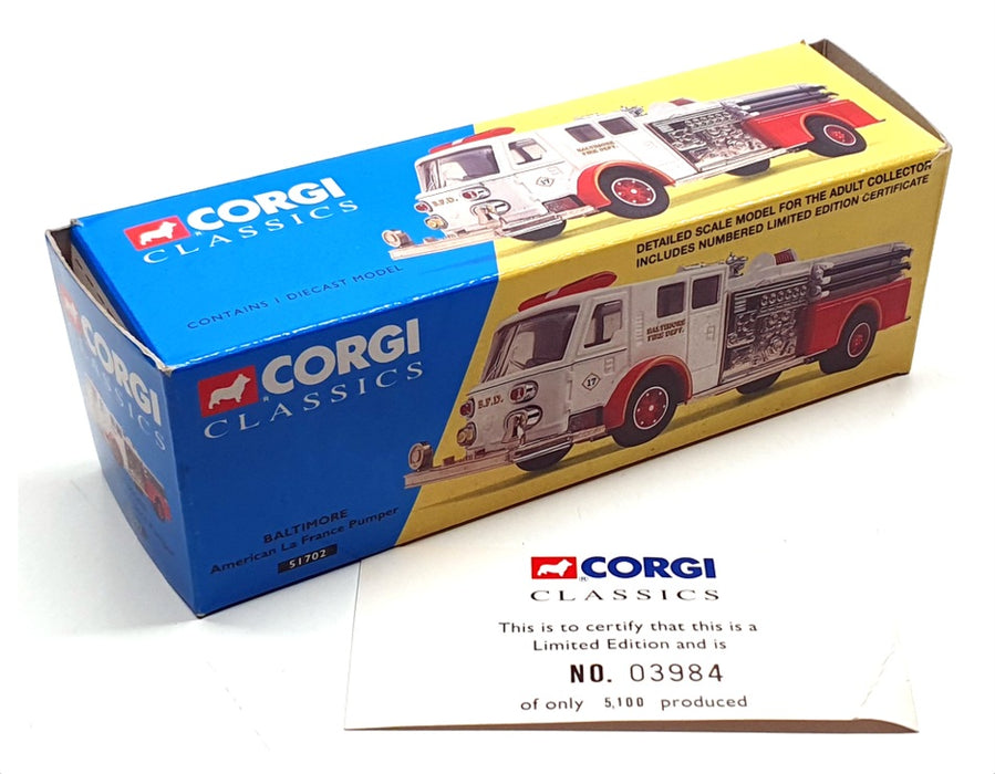 Corgi 1/50 Scale 51702 - American La France Pumper Baltimore - White/Red 