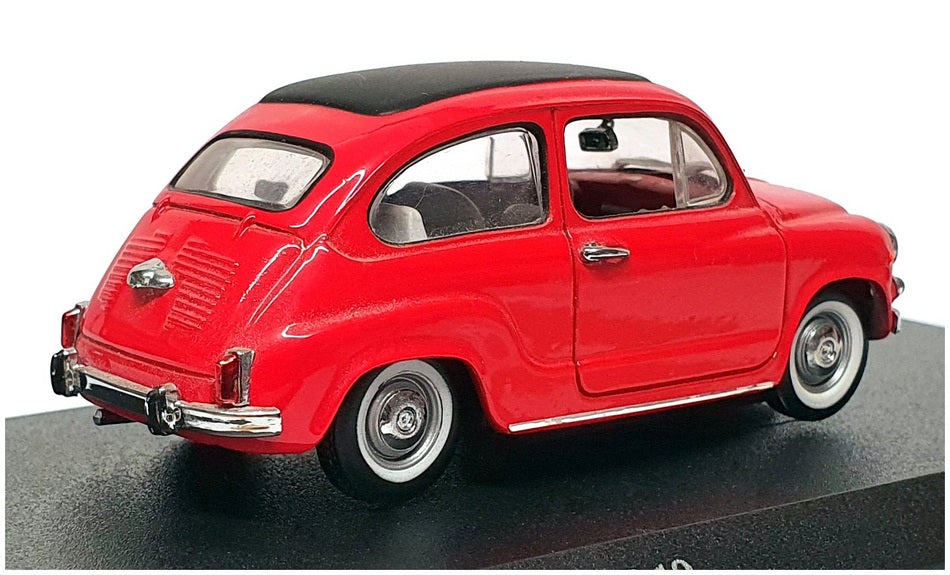 Detail Cars 1/43 Scale ART312 - 1965 Fiat 600D With Soft Top - Red
