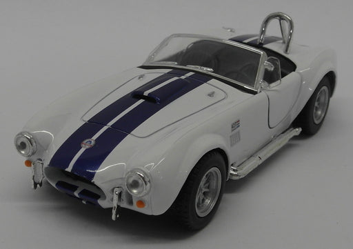 1965 Shelby Cobra 427 S/C - White - Kinsmart Pull Back & Go Diecast Metal Model Car
