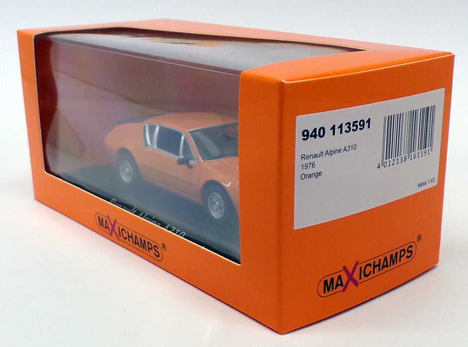 Maxichamps 1/43 Scale 940 113591 - 1976 Renault Alpine A310 - Orange