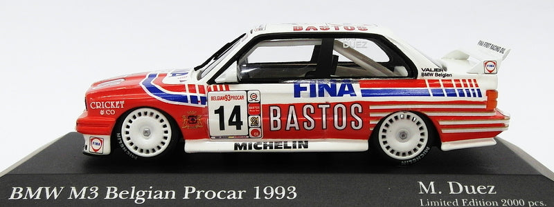 Minichamps 1/43 Scale 434 932014 - BMW M3 Belgian Procar '93 Duez