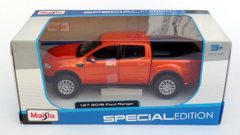 Maisto 1/27 Scale 31521 - 2019 Ford Ranger Pick Up - Metallic Orange