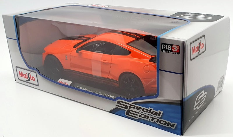 Maisto 1/18 Scale Model Car 46629 - 2020 Mustang Shelby GT500 - Orange