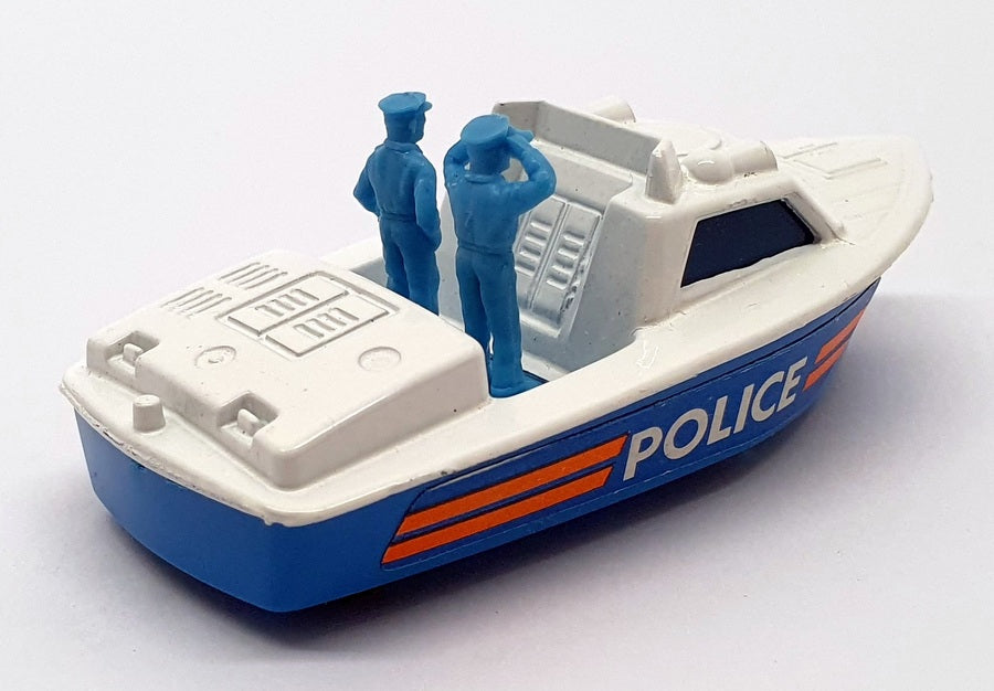 Matchbox Appx 7cm Long Diecast 52 - Police Launch - Blue/White