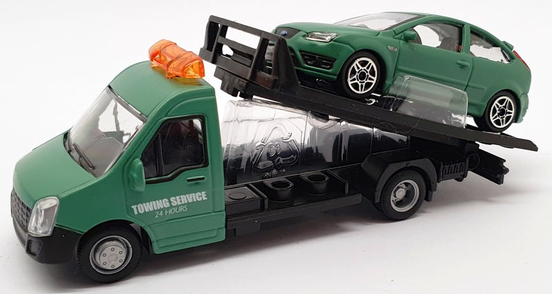 Burago 1/43 Scale #18 31400 - Ford Focus Car And Generic Flatbed Truck