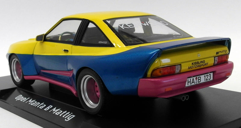 MCG 1/18 Scale Diecast - MCG18095 Opel Manta B Mattig Yellow / Blue