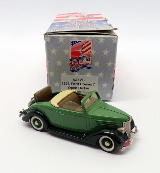 43rd Avenue 1/43 Scale AA12G - 1936 Ford Conv Open Dickie - Two Tone Green