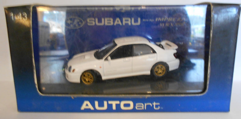 AutoArt 1/43 Scale Diecast AA58641 SUBARU NEW AGE IMPREZA WRX STI 2001 WHITE