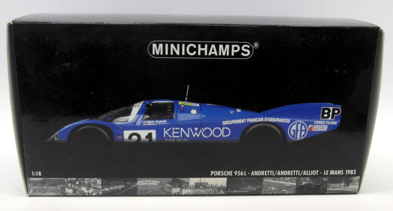 Minichamps 1/18 Scale Diecast - 180 836921 Porsche 956L Le Mans 1983 #21 Kenwood