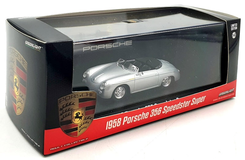 Greenlight 1/43 Scale 86597 - 1958 Porsche 356 Speedster Super - Silver