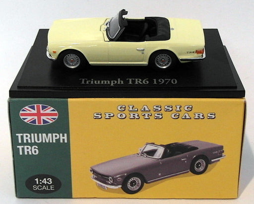 Atlas Editions 1/43 Scale Diecast 4 656 108 - 1970 Triumph TR6 - Pale Yellow