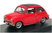 Detail Cars 1/43 Scale ART312 - 1965 Fiat 600D With Soft Top - Red