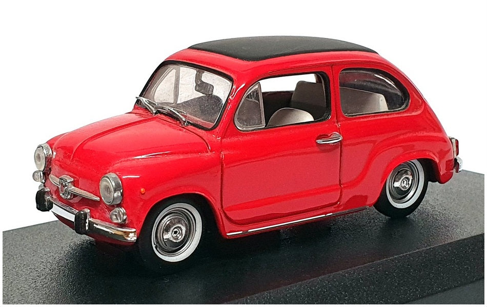 Detail Cars 1/43 Scale ART312 - 1965 Fiat 600D With Soft Top - Red