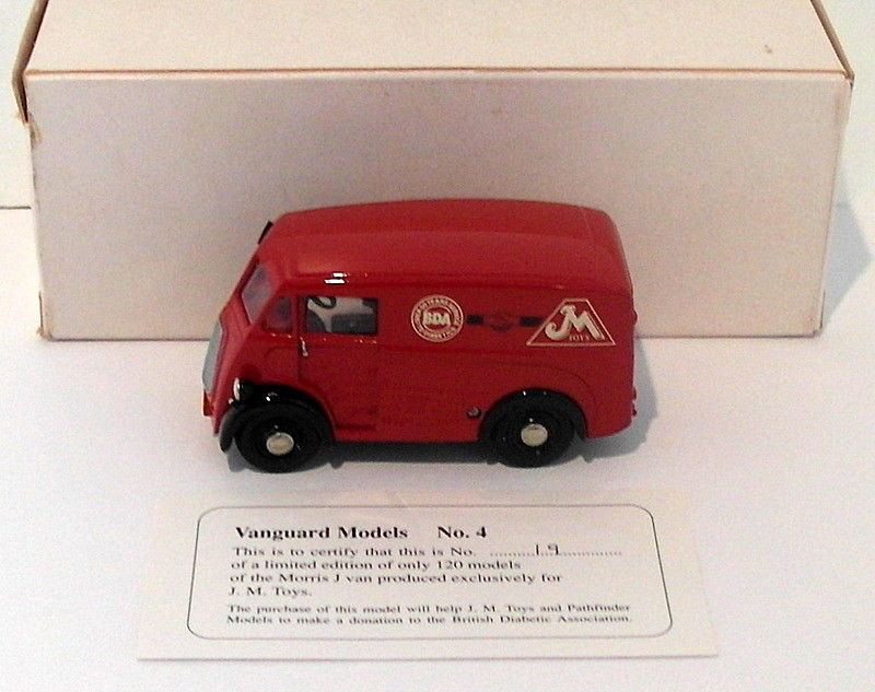 Pathfinder Vanguard 1/43 Scale VAN4 - Morris J Type Van 1 Of 120 Red JM Toys