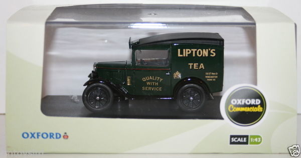 OXFORD DIECAST 1/43 SCALE ASV003 - AUSTIN SEVEN RN VAN - LIPTONS TEA