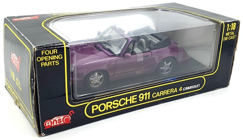 Anson 1/18 Scale Diecast 30309-W - Porsche 911 Carrera 4 Cabriolet - Purple
