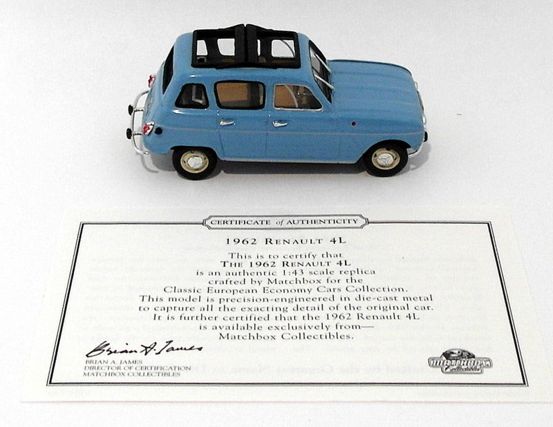 Matchbox 1/43 Scale Metal Model VEM07-M - 1962 Renault 4L - Blue