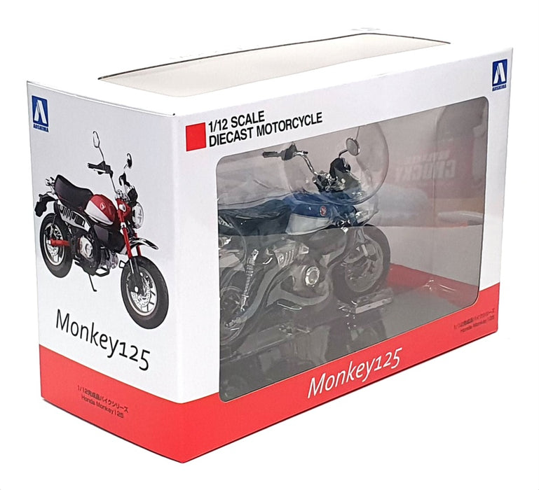 Aoshima 1/12 Scale 109571 - Honda Monkey 125 Motorbike - Blue/White
