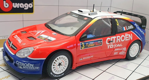 Burago 1/18 Scale Diecast 39044 - Citroen Xsara WRC #3 2004 Cyprus S.Loeb