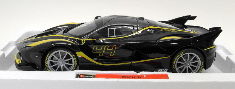 Burago 1/18 Scale Diecast - 18-16907B Ferrari FXX K Black Yellow Model Supercar