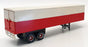 Lion Car 1/50 Scale - Mat110  - Hand Painted Red & White Truck & Trailer