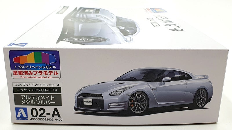 Aoshima 1/24 Scale Model Kit 02-A - Nissan R35 GT-R 2014 - Silver