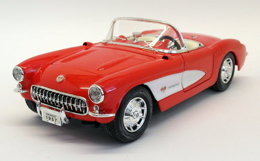 Road Tough 1/18 Scale Diecast - 92018 Chevrolet Corvette 1957 Red White