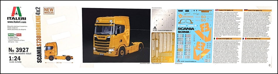 Italeri 3927 Scania S730 Highline 3927 1:24 Modélisme 4 x 2 Kit de construction, modélisme, bricolage, loisirs, collage, kit de construction en plastique, détaillé, multicolore Italeri 3927 Scania S730 Highline 3927 1:24 Modélisme 4 x 2 Kit de construction, modélisme, bricolage, loisirs, collage, kit de construction en plastique, détaillé, multicolore