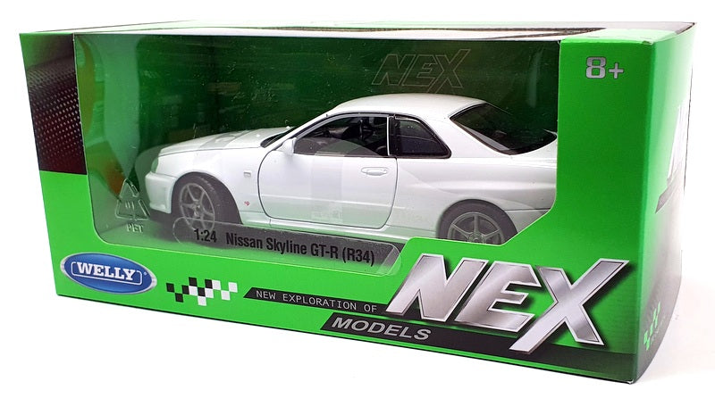 Welly 1/24 Scale Model Car 24108W - Nissan Skyline GT-R (R34) - White