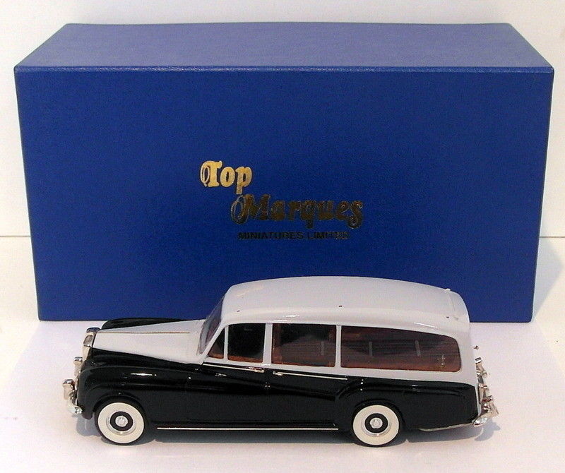 Top Marques 1/43 Scale - 1959 Rolls Royce Phantom V Hearse - Black/Grey
