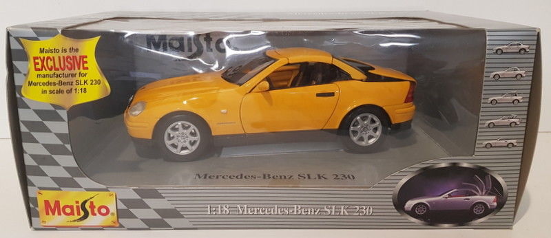 Maisto 1/18 Scale Diecast - 31838 Mercedes Benz SLK 230 1996 - Yellow