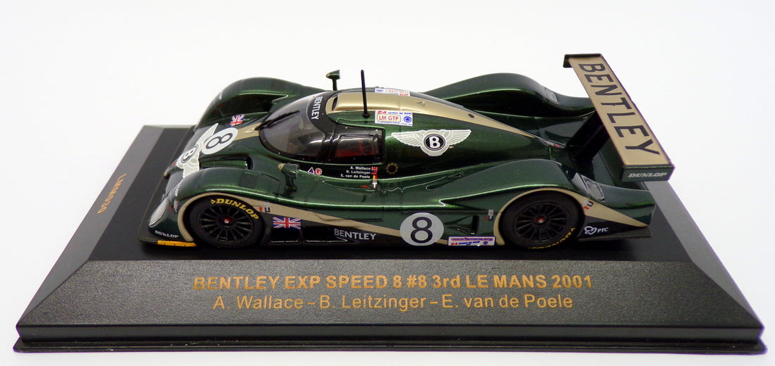 Ixo Models 1/43 Scale Model Car LMM030 - Bentley Speed 8 #8 Le Mans 2001 - Green