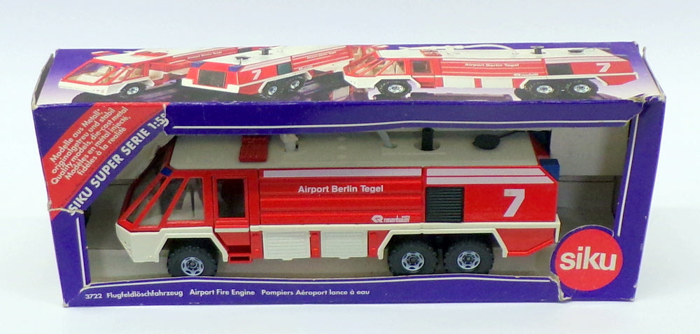 Siku 1/55 Scale Diecast 3722 - Rosenbauer Airport Fire Engine Berlin Tegal